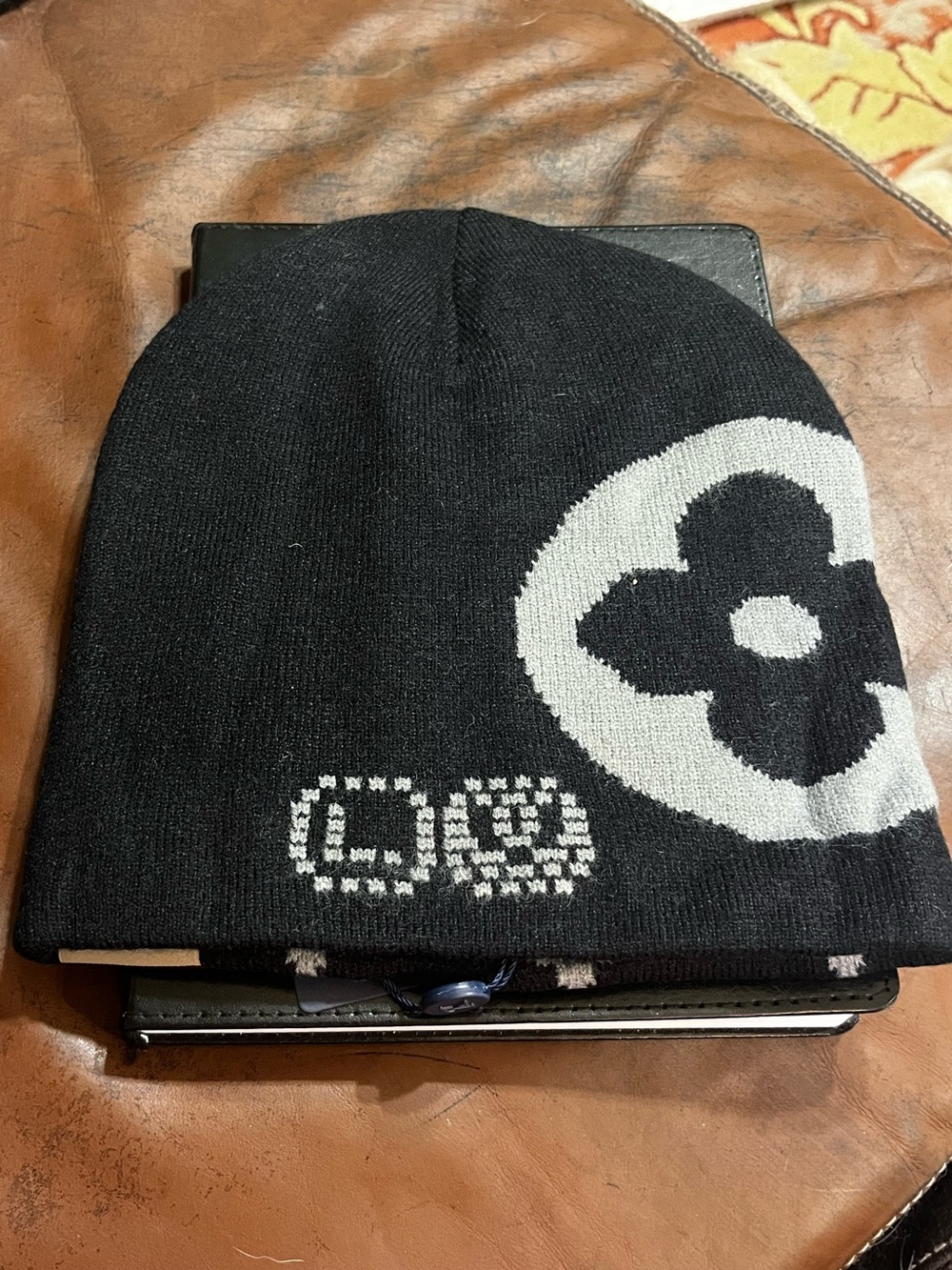 Louis. Vuitton. Pharrell. Black Reversible Monogram Beanie Hat